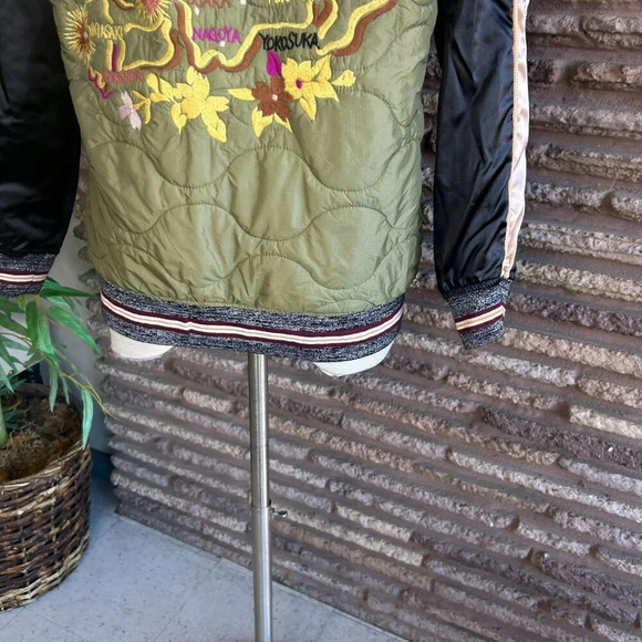 Maison Scotch Quilted Embroidered Army Bomber Jacket Size 2 = Medium - Picture 9 of 14